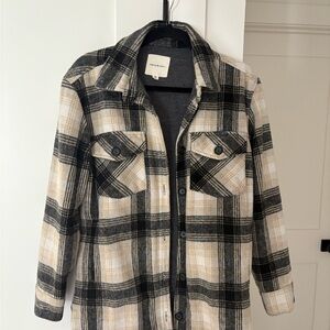 Thread & Supply Plaid Utility Jacket - Black and Cream